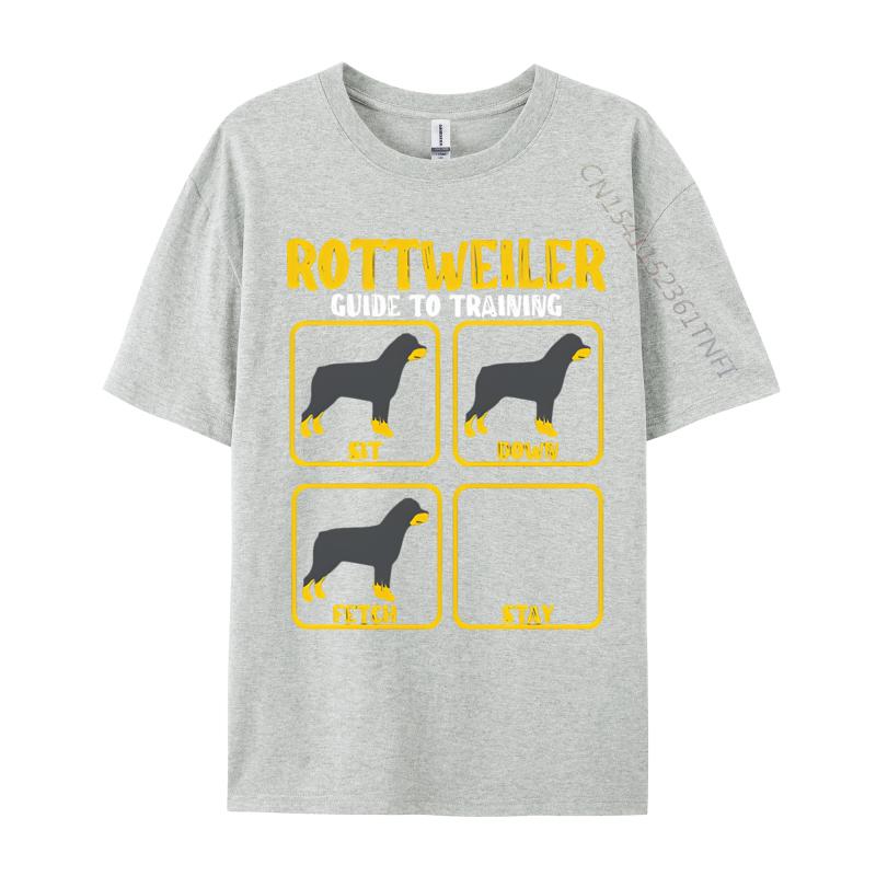 Funny Rottweiler Guide To Training Tshirt Men Top Tshirts Brand Cotton Tops Tees Printed On Casual