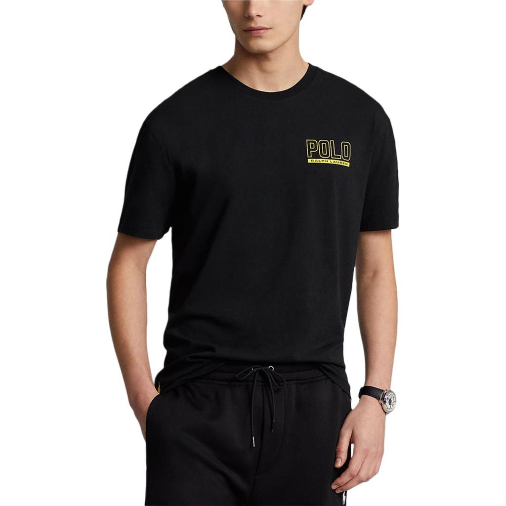 Polo Ralph Lauren SS23 Logo-Print Locker Fit Rundhals-T-Shirt Herren Tops Schwarz 710901164-003