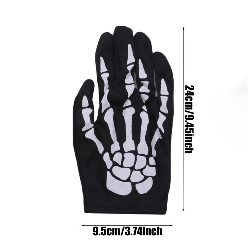 

Белые перчатки скелета на Хэллоуин 2025 для взрослых, для костюма ужасов, вечеринки, страшного призрака, косплея, реквизит для переодевания