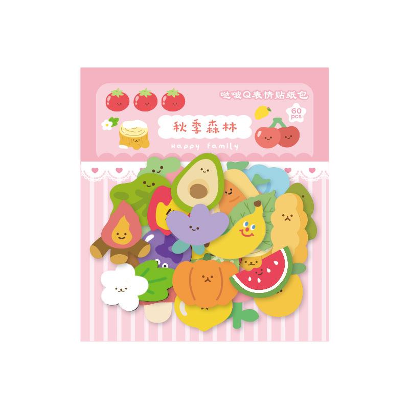 60pcs Cut Sticker Pack Expression Pet Sticker Korean Cartoon Expression Hand Account DIY Gu Card Decoration Sticker 4 Models