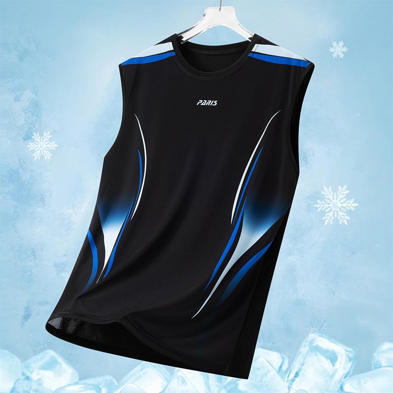 Pánská vesta Pánské letní prodyšné tištěné rychleschnoucí ležérní sportovní volné topy pro muže