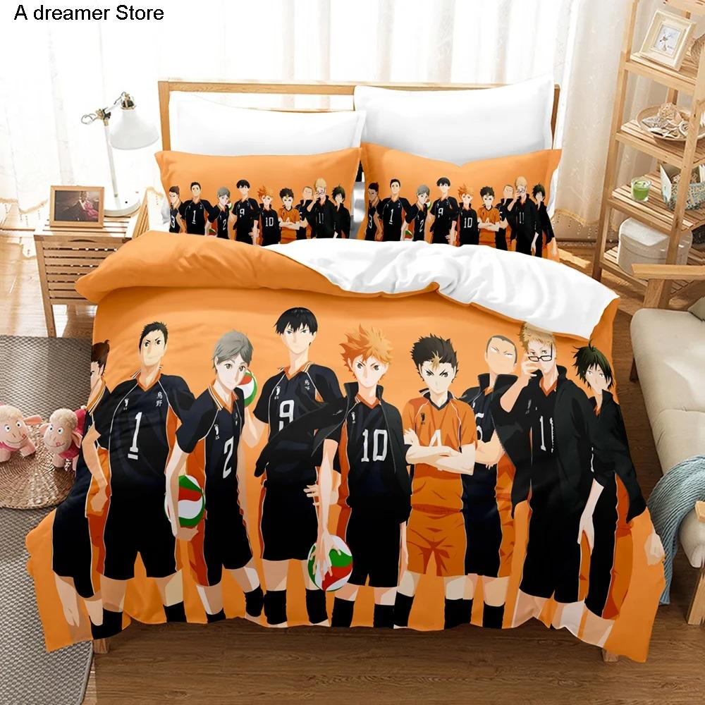 Haikyu Sängkläder Set Japan Berömd Anime Täcke Påslakan Quilt Och Örngott Sänglinne Sovrum Sängkläder Dropshipping Gåva