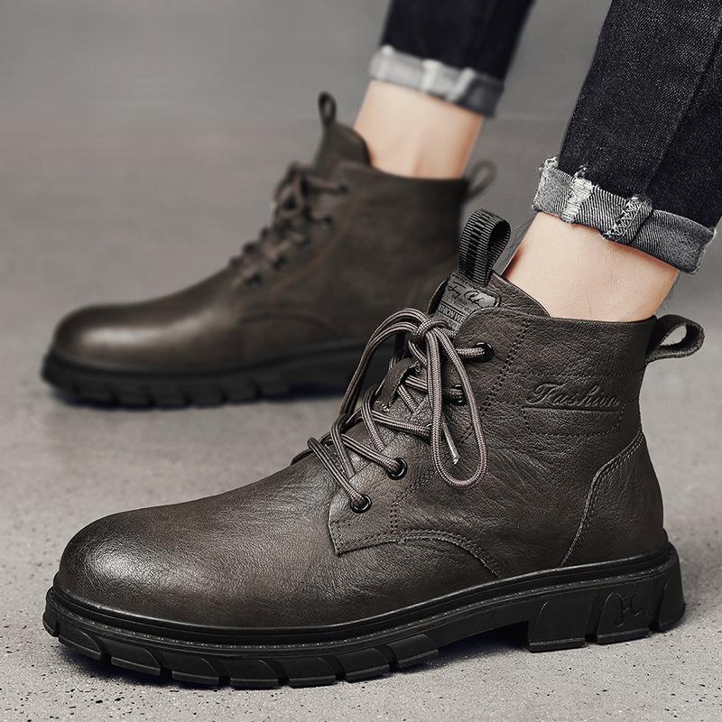 Martin boots British style new winter velvet warm cotton shoes high-top leather shoes