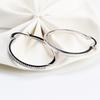 Thin Line Stone Pave Hoop Earrings Minimalist Sparkling Elegant Women Jewelry