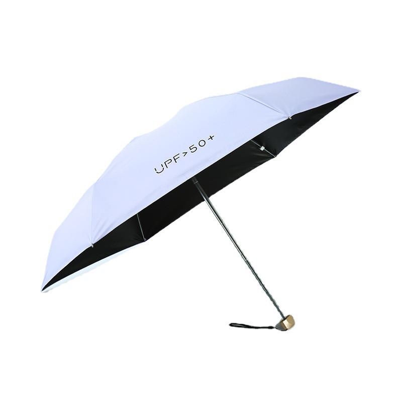 Mini skládací deštník odolný proti UV záření: 6 žeber, Lehký, Černé lepidlo, Kapslový design