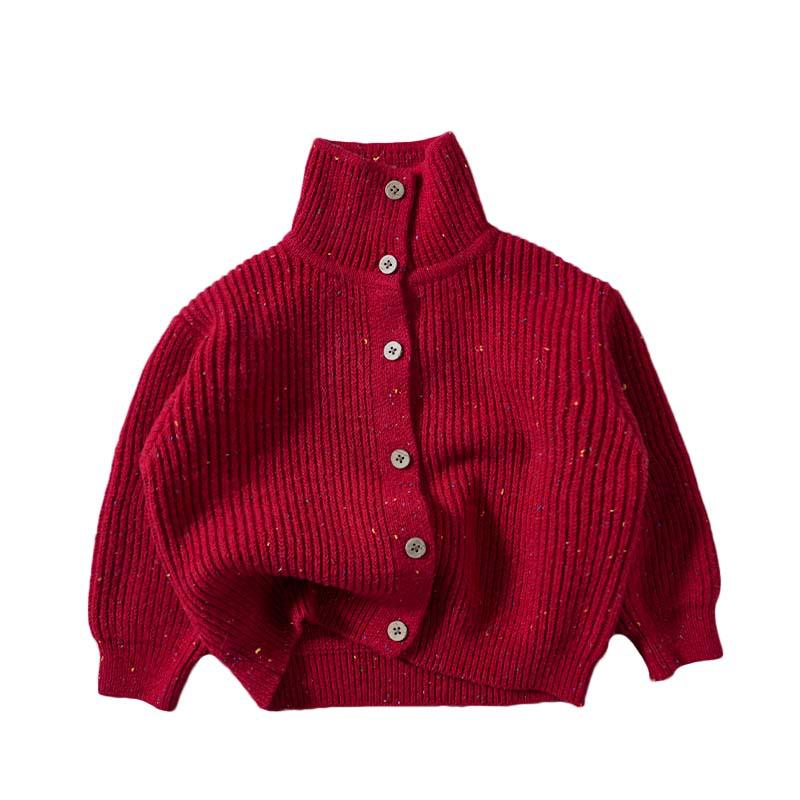 Children's Korean Turtleneck Sweater: New Colorful Knit Cardigan for Autumn, Winter, and Christmas.