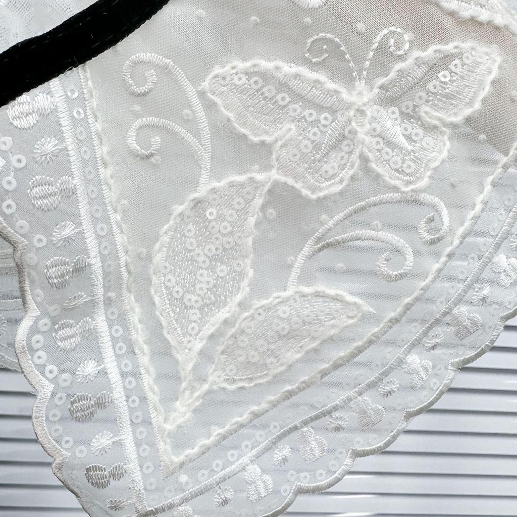 Autumn/Winter Detachable Wool Embroidered Lace Ruffle Collar Dickey