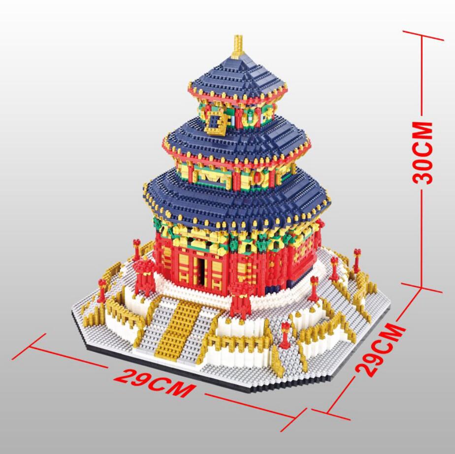 World Famous Historical Architecture Micro Diamond Block China Beijing Temple Of Heaven Mini Building Brick Nanobricks Toy Gift