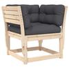 5 Piece Garden Lounge Set with Cushions Solid Pine Wood