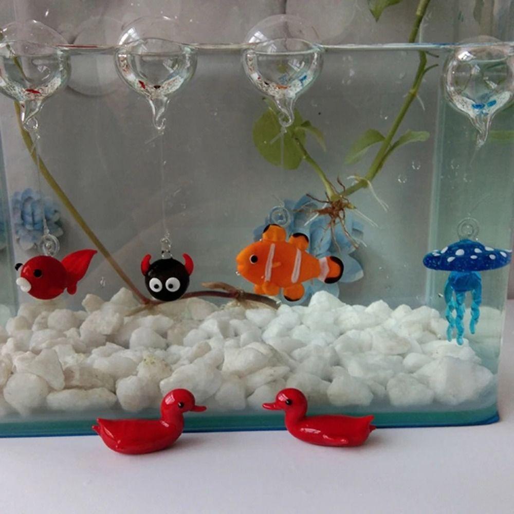 Buntes Aquarium Fisch Ornament Glas Quallen Anhänger Schwimmendes Glas Tropischer Fisch Aquarium