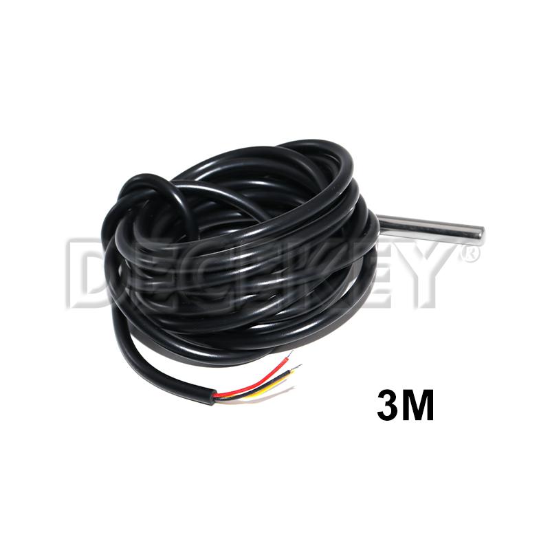 Stainless Steel Waterproof DS18b20 1/2/3M Thread Temperature Probe Temperature Sensor 18B20 Cable For Arduino