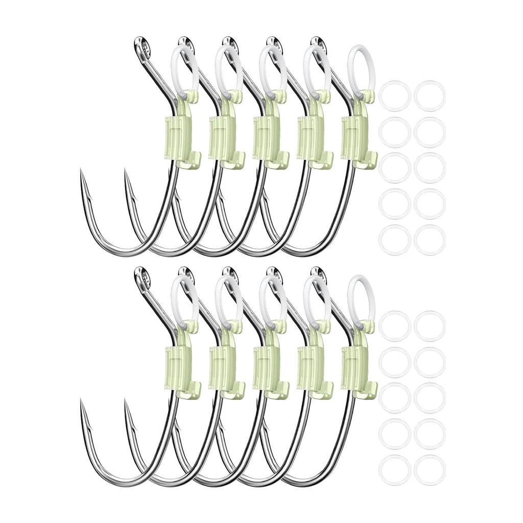 Live Shrimp Hook Fishing Seawater, Glow In The Dark Live Shrimp Hook, Carbon Steel With Barbed Holes