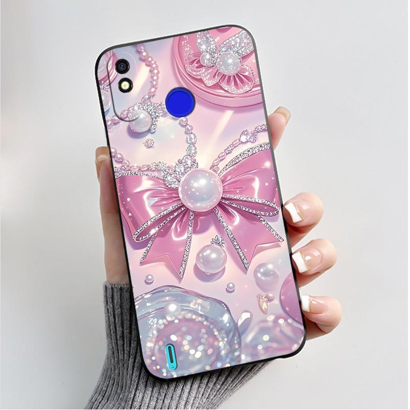 Printed Phone Case For Tecno Spark 4 Lite/POP 3PLUS Funda Capa Soft Silicone Black Shell Cover Cute Flower Cartoon Casing Coque