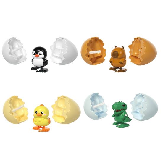 2/4Pcs Wind-up Animal Egg Toy Broken Egg Duck Dinosaur Penguin Capybaras Clockwork Toy Toddlers Boys Girls Walking Hatchling Animal Toy Party Favors