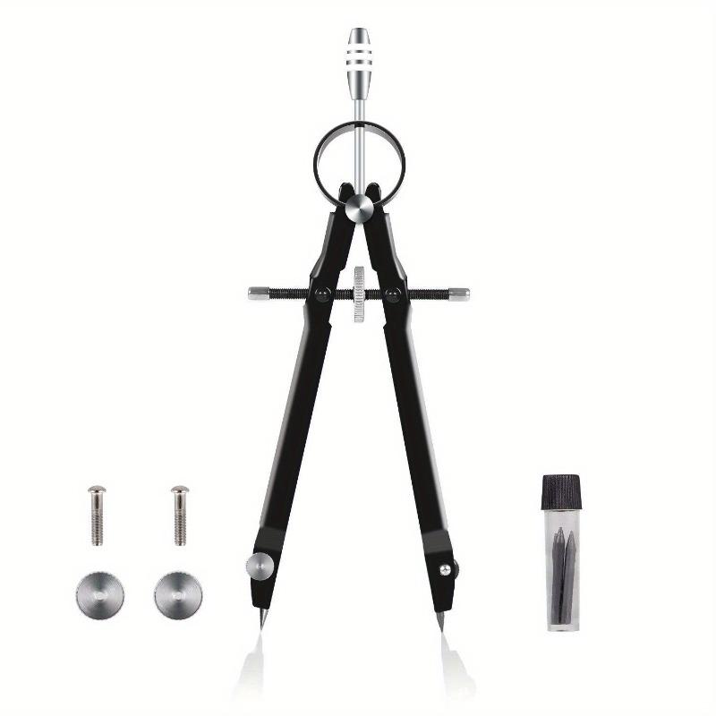 

1 шт. Профессиональный набор циркулей для геометрии с фиксатором, математический и прецизионный циркуль, металлический и прочный для работы с объемными и плоскими телами чёрный