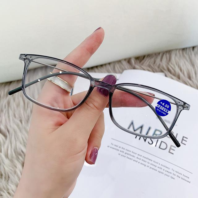 

Anti-Blue Light Reading Glasses Full Frame Glasses for men and women radiation protection Square Optical Computer Glasses +100 серый