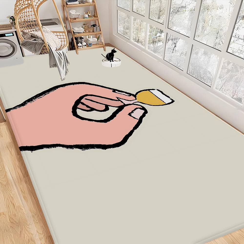 Art J-Jean J-Jullien Bathroom Mat Anti-slip Absorb Water Long Strip Cushion Bedroon Mat Welcome Doormat