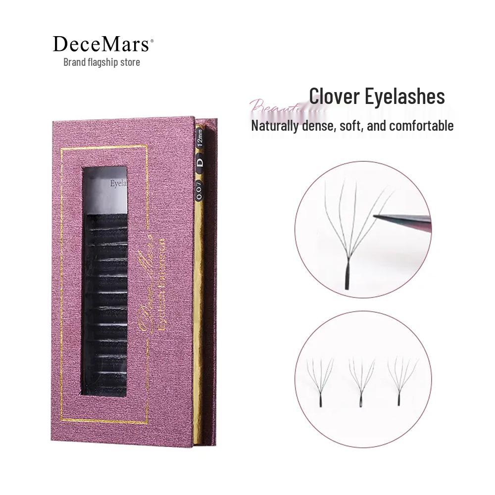 

DeceMars Five-Leaf Clover Super Soft Non-Scattering Auto-Blooming Grafting False Eyelashes 0.07 13mm