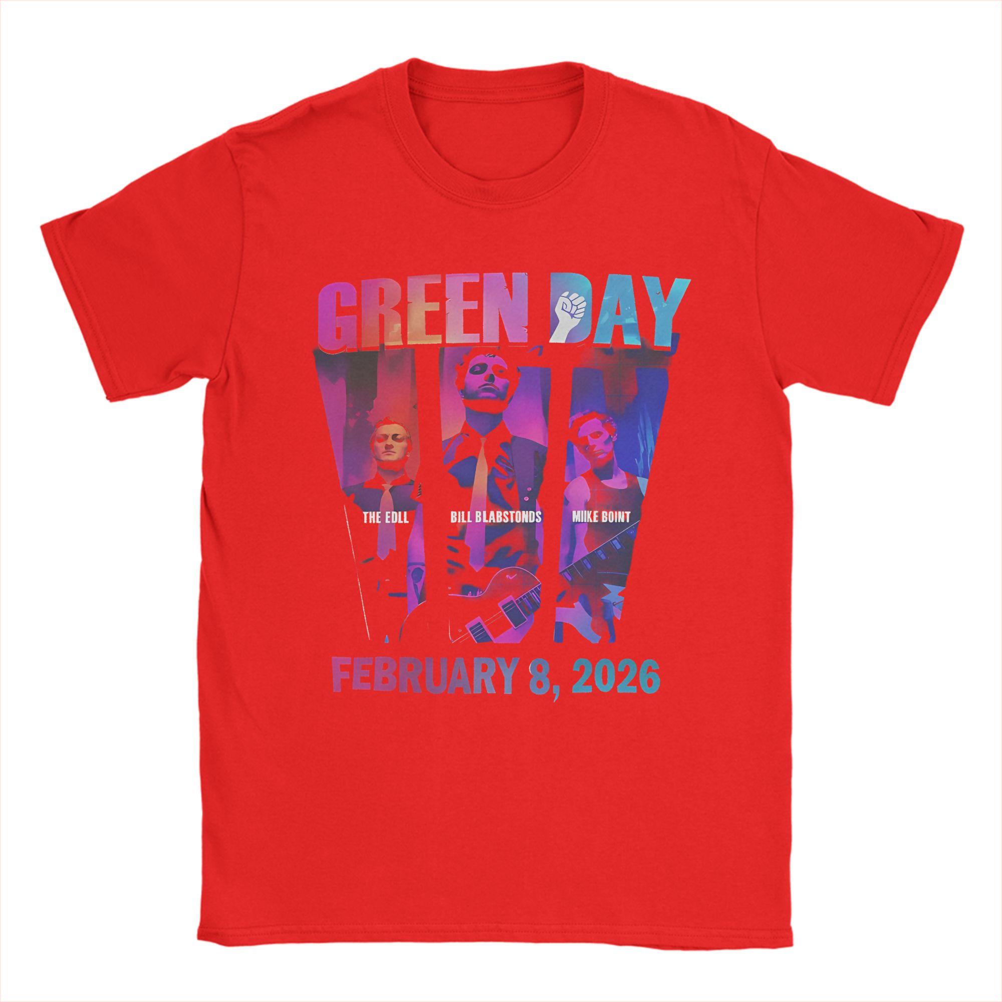 

Leisure 2026 New Green Day Super Bowl LX Graphic T-Shirts Unisex O Neck Cotton T Shirts Short Sleeve Tees Summer Clothes S