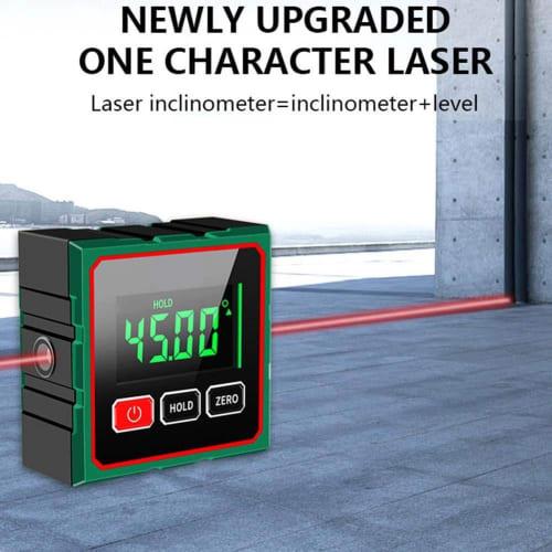 Digital Angle Finder, 4-Sided Strong Magnetic Angle Gauge, Backlit Cube Inclinometer, Woodworking Measuring Tool, Table Saw Miter Protractor, Hanging