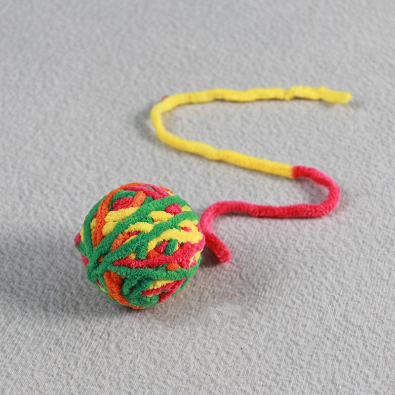 Interactive Cat Toys Cat Chewing Toy Pet Products Kitten Teeth Grinding Toy Colorful Woolen Yarn Balls Bite Resistant Cat Toys