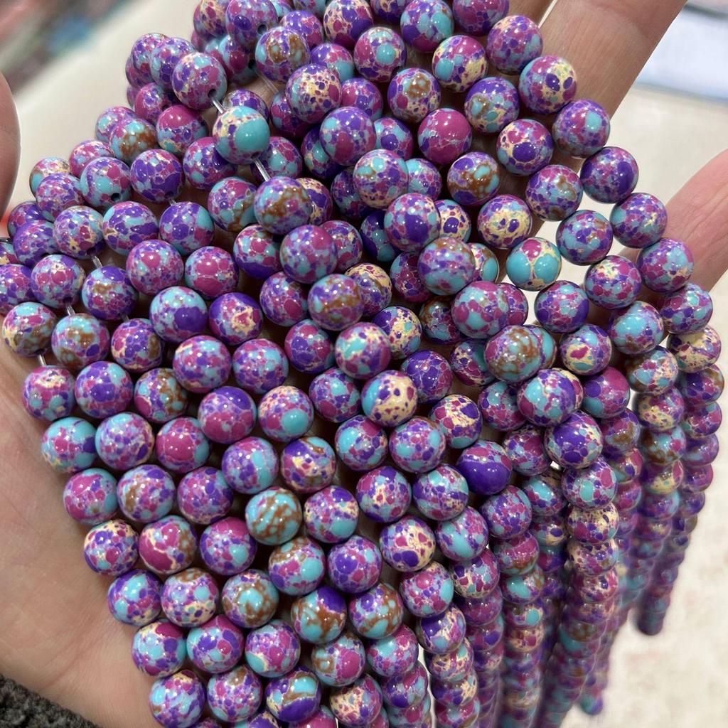 Purple Imperial Stone Blue Beads Round Bracelet DIY Jewelry Accessories