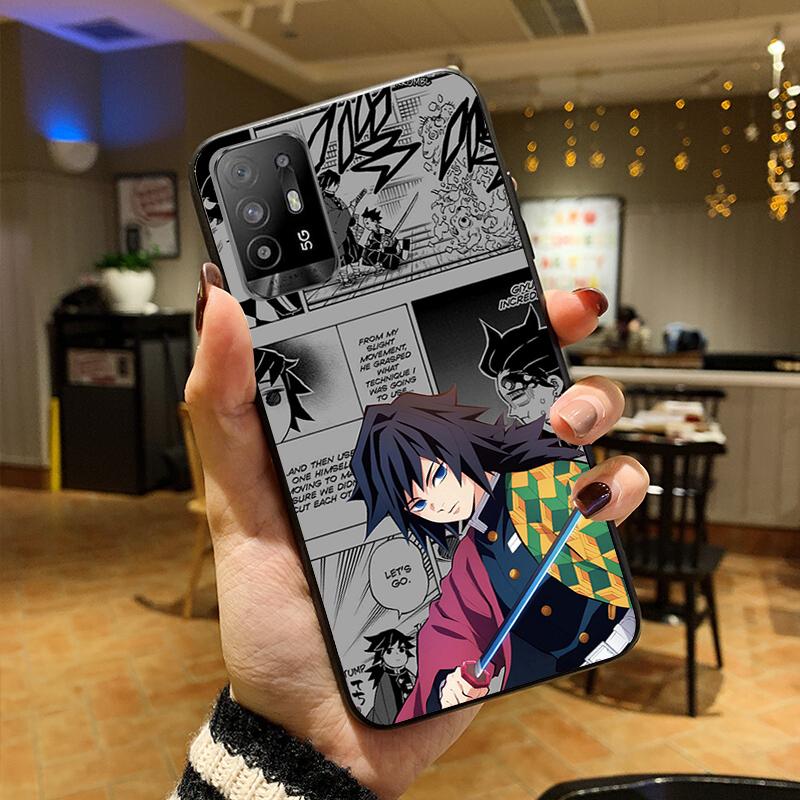 Anime Demon Slayer Kimetsu Kamado Phone Case for OPPO A54 A74 A94 A53S A9 A5 A15 A16 A91 A96 A76 Reno8 8Pro Reno2 Z