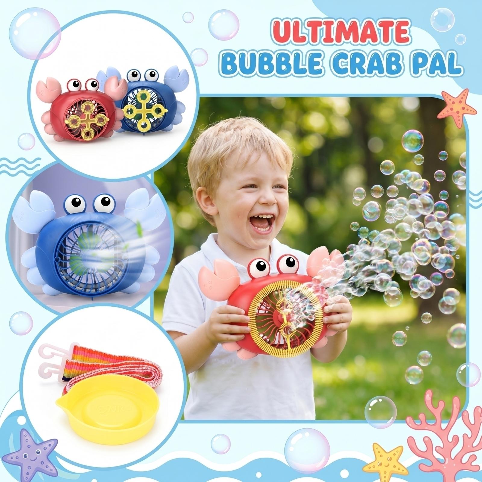 Bubble Toy Electric FanBubbles Crab Cartoon Bubble Machine Toy Automatic Bubble Production Random Color One Size синий
