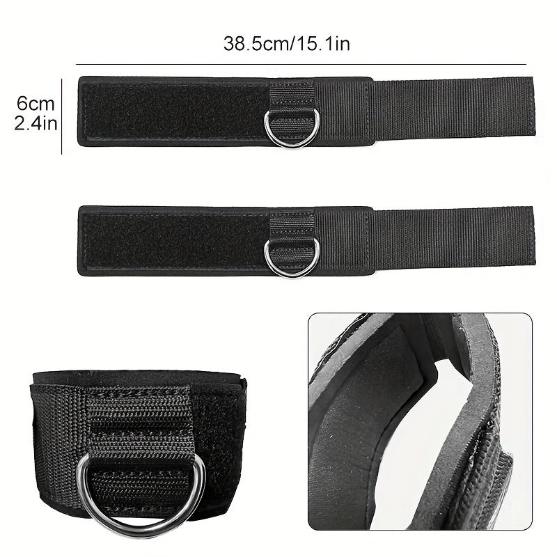 1 Paar Verstellbare Doppelzweck-Knöchelriemen/Handgelenkriemen für Kabelzugmaschinen - mit dicker Polsterung, Synthetikkautschuk, Schwarz, Universal