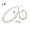 Wedding Necklace Earrings Bracelet 3Pcs/Set Imitation Pearls Jewelry Set, Adjustable Length Choker with Ear Studs Bridal Accessories And Bracelet, Set