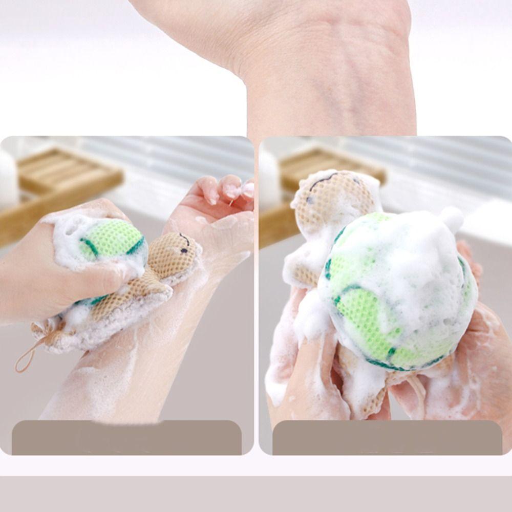 Double-sided Sponge Bubble Brush Portable Body Scrubber Bathing Tool Turtle Bath Sponge Ball SPA