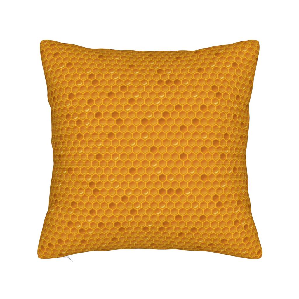 Pillow Cover Bee Pattern Honeycomb Kawaii Pillow Case For Sofa Couch Bed Living Room Pillowcases