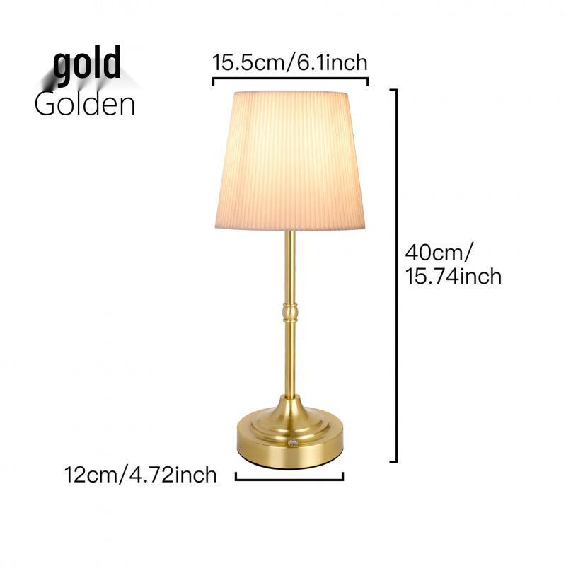 Retro Rechargeable Metal Table Lamp for Bedroom or Restaurant Decor