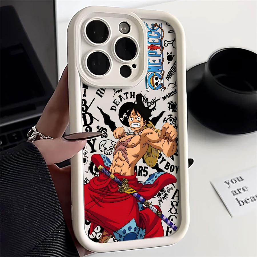One Piece Cool Luffy And Zoro Soft Shell Phone Case for iPhone 16e 15 16 14 Plus XR 13 12 11 Pro Max 17 Air XS Max