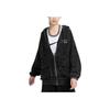 Nike Sportswear Washed Design Letter Logo Full Zip Hooded Jacket Women jackets Black HQ4750-010