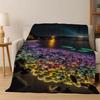 Colorful Pebble Rainbow Cobblestone Stone Flannel Blanket Soft Warm Blanket Throw Blanket for Bedroom Living Room Bed Picnic