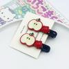 Red Star Apple Duckbill Clip - Cute Girly Bangs & Side Clip with Five-Pointed Star Design