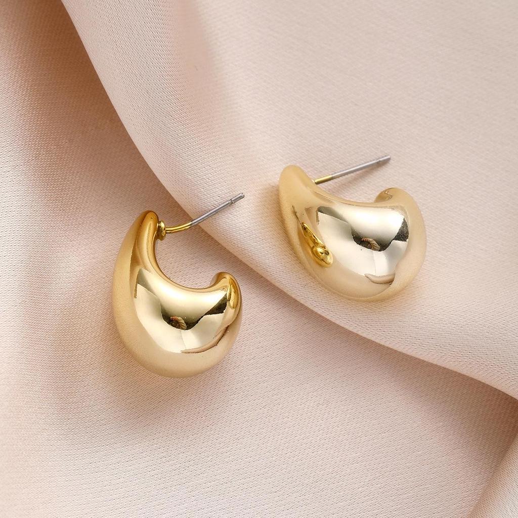 Teardrop Bean Earrings: Minimalist and Stylish European/American Studs