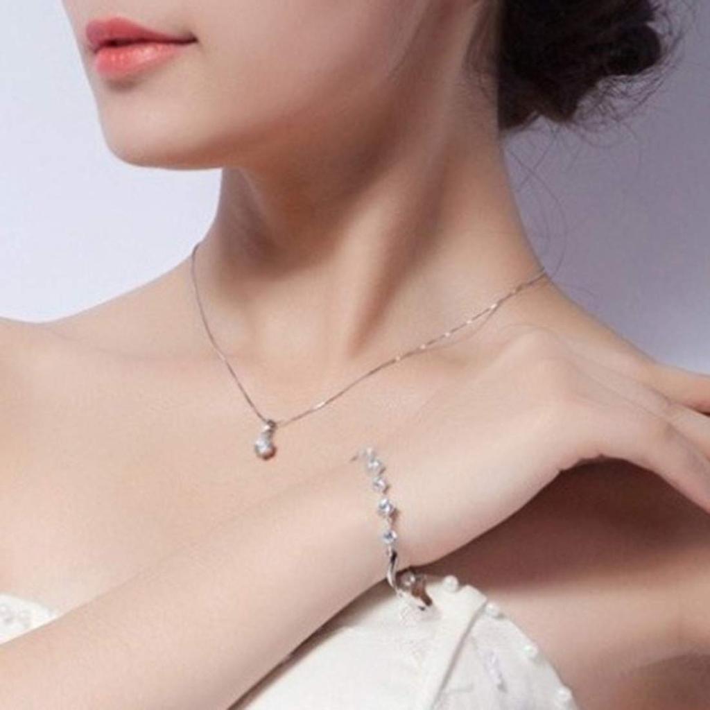 Rakouský křišťálově zdobený stříbrný řetízkový nastavitelný náramek pro ženy, dívky, stylový