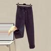 Korean-Style Loose Velvet Sweatshirt and Fleece Pants Set for Women