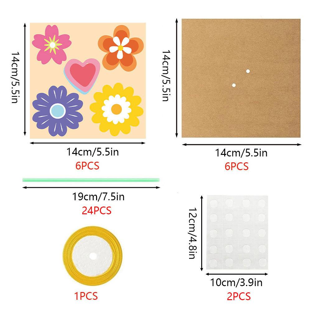 6/12Pcs DIY Sunflower Bouquet Kit Mother s Day Flower Bouquet Craft for Making Bunch Flowers with Cards Ribbon Thankful Gift