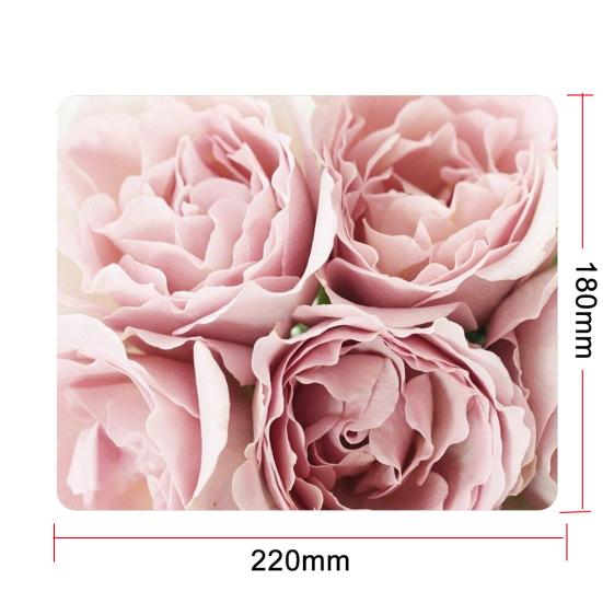 Floral Print Rectangle Non-Slip Soft Wrist Cushion Pad Computer Gaming Mouse Mat