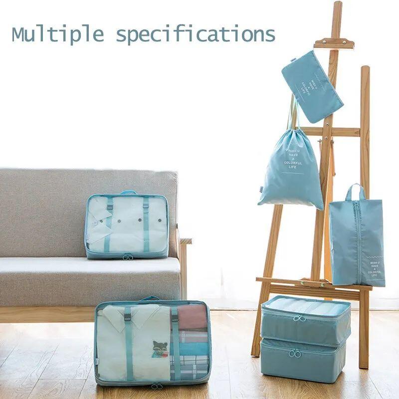 7-piece Travel Storage Bags Suitcase Clothes Sorting Bags Luggage Organizer for Clothes Shoe Waterproof