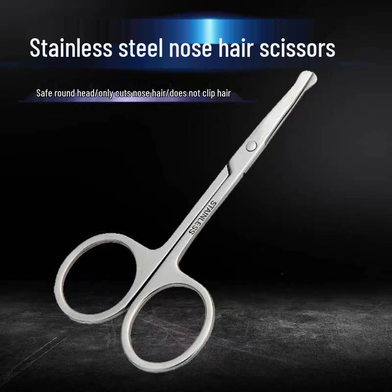 In-Stock Sharp A-Type Eyebrow and Nose Hair Scissors - Stainless Steel Makeup Tool with Pointed Tips