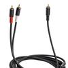 1/2/3/5M RCA To 2 RCA Adapter Audio Cable Flexible RCA AUX Y Cord Auxiliary Audio Cord for Home Theater HDTV Amplifiers Speakers