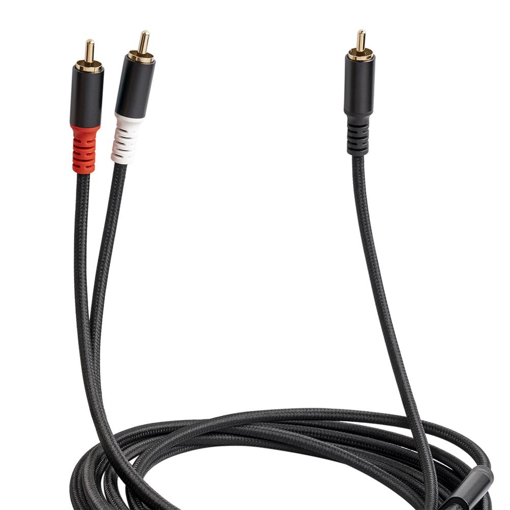 1/2/3/5M RCA To 2 RCA Adapter Audio Cable Flexible RCA AUX Y Cord Auxiliary Audio Cord for Home Theater HDTV Amplifiers Speakers