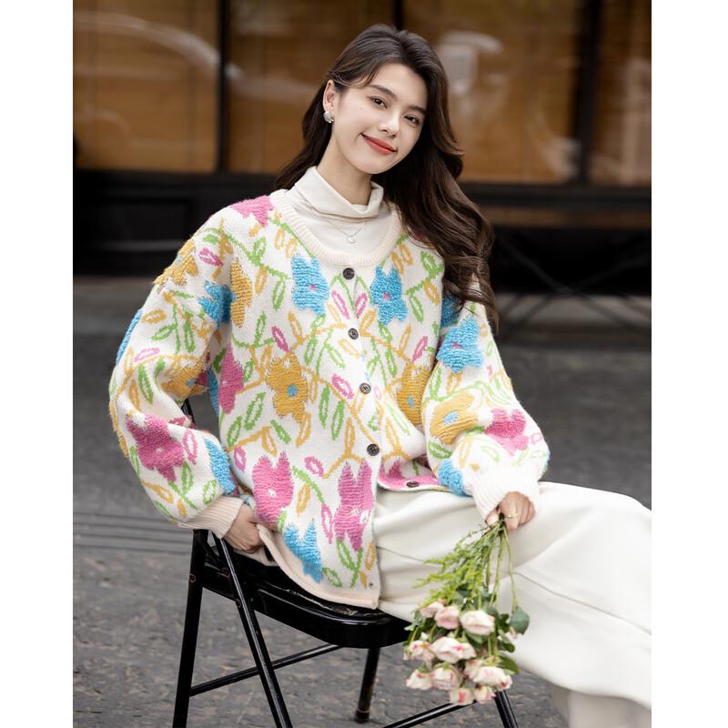 Mokana Women's Floral Long Sleeve Cardigan