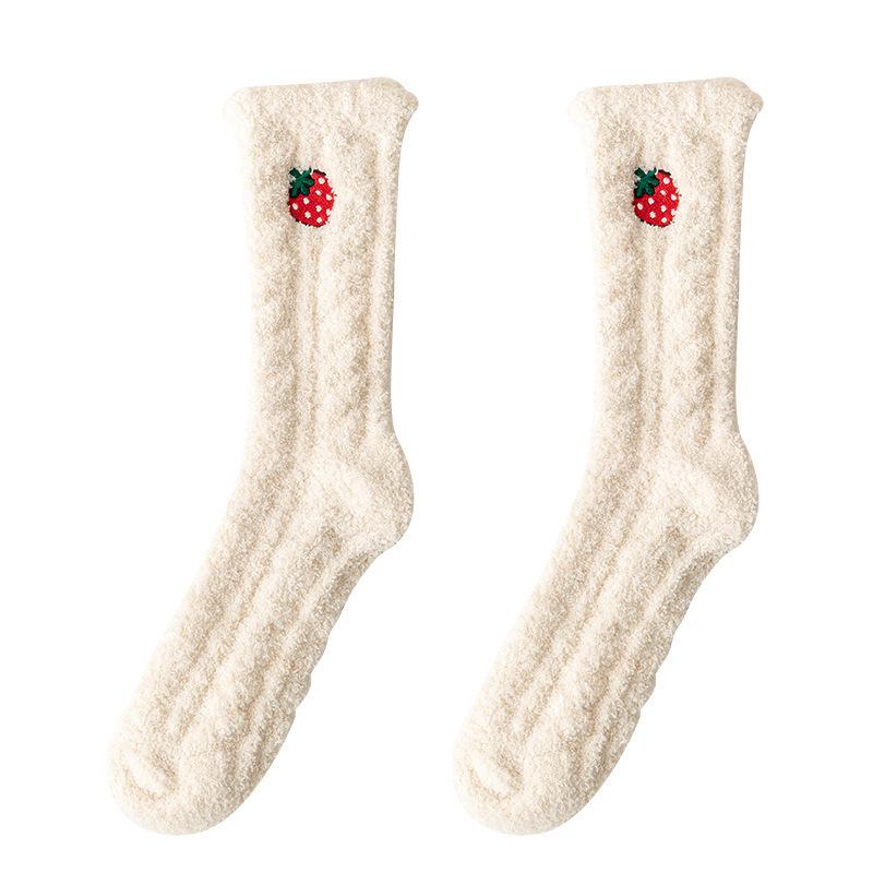 Coral Fleece Socks Female Long Tube Thickened Autumn and Winter Sleeping Floor Socks Adult Tube Socks One Size
