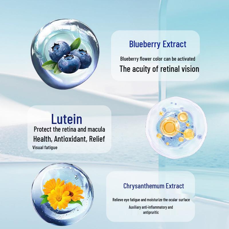 Blueberry Lutein Eye Drops: Brighten, Relieve Fatigue, Blurred Vision, Soreness & Dryness