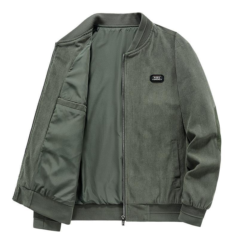 Corduroy Jacket Men's New Retro Baseball Collar Spring and Autumn Coat Youth Business Casual Men's Fashion